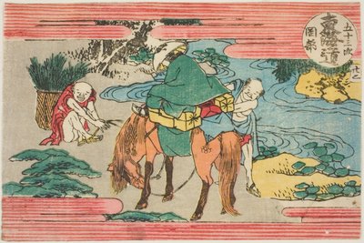 Nro 22: Okabe, sarjasta "Tokaido Roadin viisikymmentäkolme asemaa (Tokaido gojusan tsugi)" tekijältä Katsushika Hokusai
