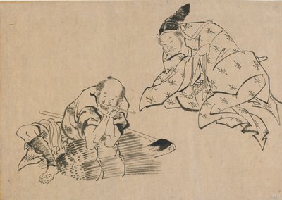 Talonpoika ja jalo, 1700-luvun loppu - 1800-luvun alku. tekijältä Katsushika Hokusai