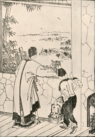 Ihmiset katsovat ulos ikkunasta, 1700-luvun loppu - 1800-luvun alku, 1924. tekijältä Katsushika Hokusai
