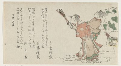 Plucker leikkii miestä ja naista tekijältä Katsushika Hokusai