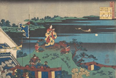 Abe no Nakamaron runo sarjasta Sata runoa..., 1700-luvun loppu - 1800-luvun alku. tekijältä Katsushika Hokusai