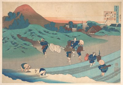 Jitō-keisarinna (Jitō Tenno) kirjoittama runo, teoksesta ”Sata runoa, joita imettäjä selittää” (Hyakunin isshu uba ga etoki) tekijältä Katsushika Hokusai