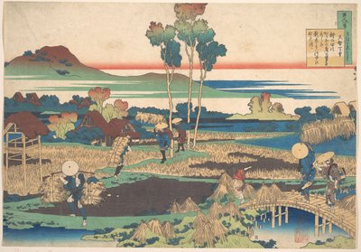 Tenchi Tennōn runo, teoksesta ”Sata runoa, joita hoitaja selittää” (Hyakunin isshu uba ga etoki) tekijältä Katsushika Hokusai