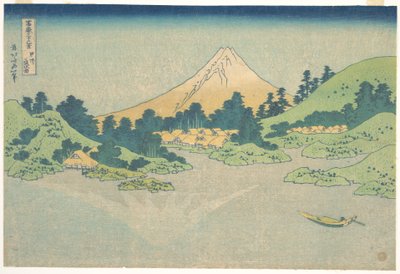 Heijastus järvessä Misakassa Kain maakunnassa (Kōshū Misaka suimen), sarjasta ”36 näkymää Fuji-vuorelta” (Fugaku sanjūrokkei) tekijältä Katsushika Hokusai