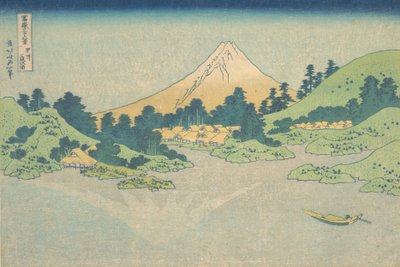 Heijastus järvessä Misakassa Kain maakunnassa Koshu Misaka Suimen, sarjasta..., n. 1830-3 tekijältä Katsushika Hokusai