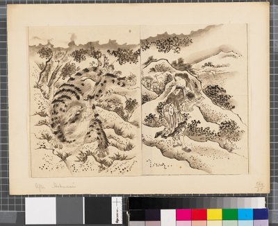Kohtauksia Japanin ja Korean välisestä sodasta, 1700-luvun loppu-1900-luvun alkupuolisko (tussi ja pesu paperille). tekijältä Katsushika Hokusai