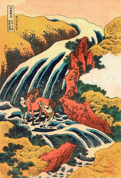 Series des cascades : ""Les cascades a Yoshino, Province de Yamoto, Japon"" Painos Katsushika Hokusai (1760-1849) (school ukiyo-e) 1830 environ State A Pushkin Museum of Fine Arts, Moskova tekijältä Katsushika Hokusai