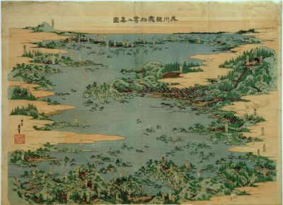 Shiogama ja Matsushima Mutsun maakunnassa tekijältä Katsushika Hokusai
