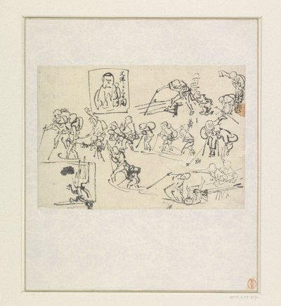 Shishi-luonnokset tekijältä Katsushika Hokusai