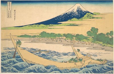 Tago-lahti Ejirin lähellä Tōkaidō-tiellä (Tōkaidō Ejiri Tago no ura ryaku zu), teoksesta ”Fuji-vuoren 36 näkymää” (Fugaku sanjūrokkei) tekijältä Katsushika Hokusai