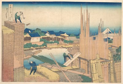 Tatekawa Honjōssa (Honjō Tatekawa), sarjasta ”36 näkymää Fuji-vuorelta” (Fugaku sanjūrokkei) tekijältä Katsushika Hokusai