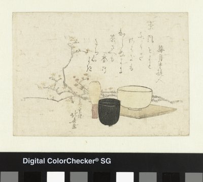 Teeseremonian välineet tekijältä Katsushika Hokusai