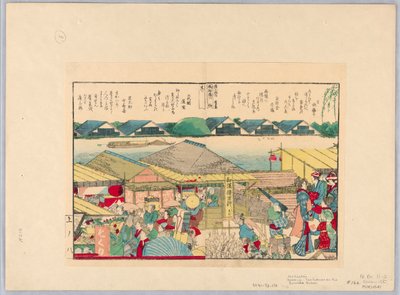 Teehuone Sumida-joen rannalla tekijältä Katsushika Hokusai