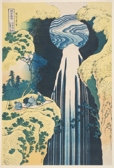 Amida-vesiputous Kison maakunnassa (puukiviprintti) tekijältä Katsushika Hokusai