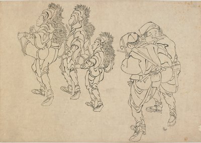 Leijonatanssi, 1700-luvun loppu - 1800-luvun alku. tekijältä Katsushika Hokusai
