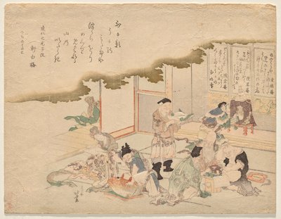 Seitsemän hyvän onnen jumalaa (shichifuku-jin) juhlii uutta vuotta tekijältä Katsushika Hokusai