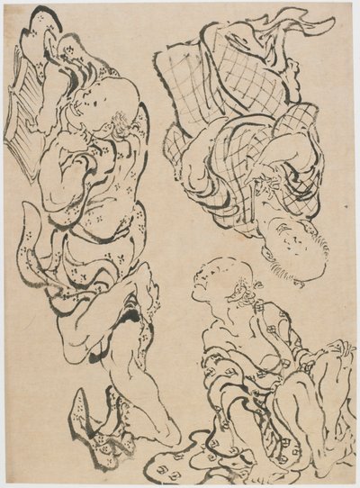 Kolme hahmoa, 1700-luvun loppu - 1800-luvun alku. tekijältä Katsushika Hokusai