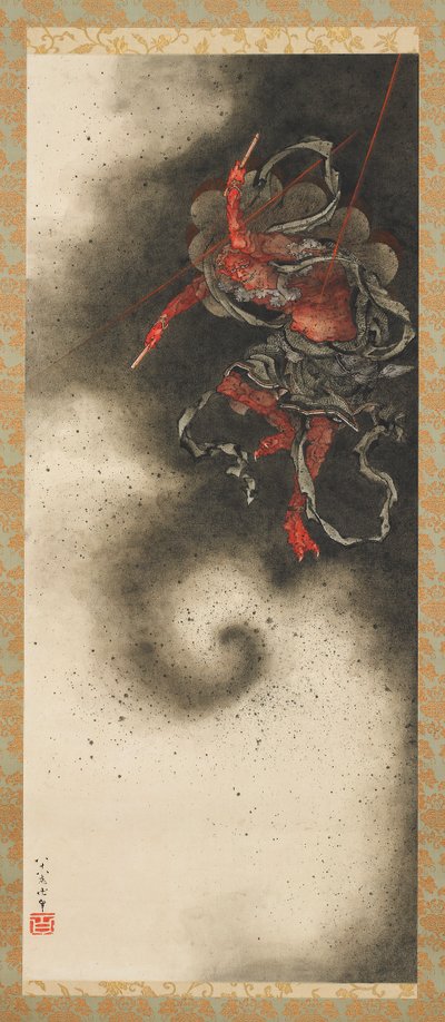 Ukkosen jumala, Edo-kausi tekijältä Katsushika Hokusai