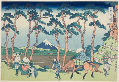 Tokaido Hodogaya, from the series "Thirty-six Views of Mount Fuji (Fugaku sanjurokkei)" tekijältä Katsushika Hokusai