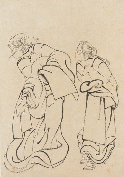 Two women, late 18th-early 19th century.  tekijältä Katsushika Hokusai