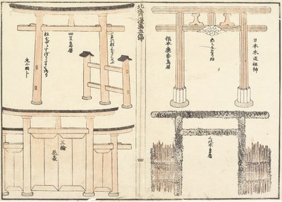 Erilaiset Torii-kaari, 1816 tekijältä Katsushika Hokusai