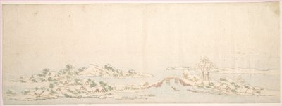 Talvimaisema tekijältä Katsushika Hokusai