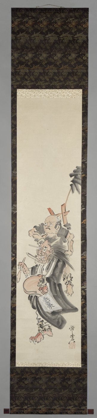 Demoni on petollinen munkki Begging Devil Monk (oni no nembutsu) tekijältä Kawanabe Kyosai