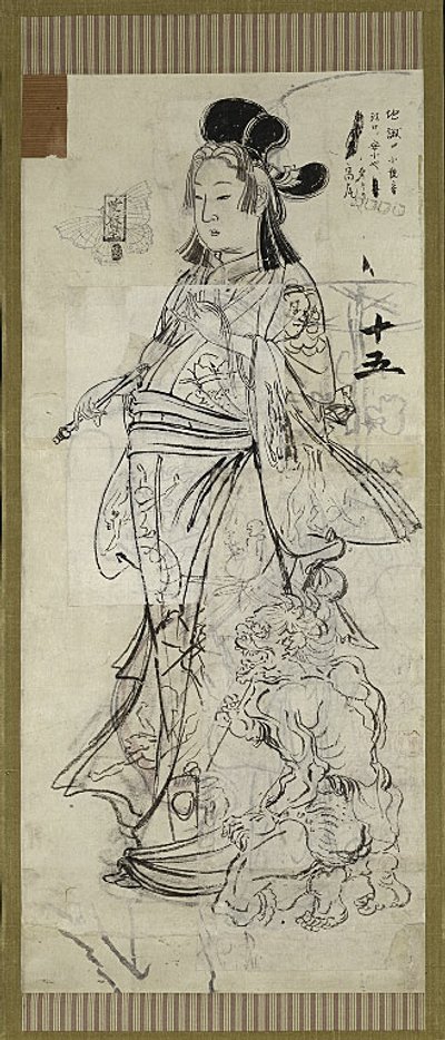Bijin (Kauneus), yksi kuudesta luonnoksesta. tekijältä Kawanabe Kyosai