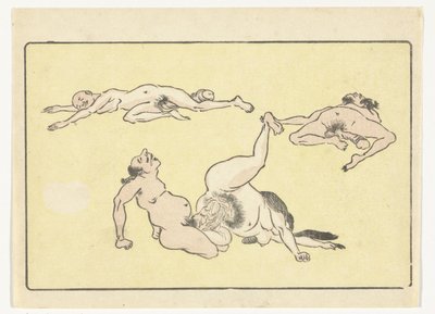 Miehen ja naisen parittelu The Big Tail (sarjan nimi) tekijältä Kawanabe Kyosai