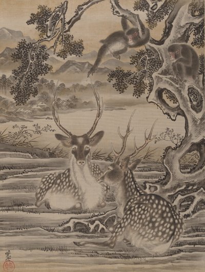 Herrasmies pitelee viljaa, 1629. tekijältä Kawanabe Kyosai