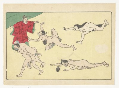 Hovimiehiä ja alastomia ihmisiä The Big Tail (sarjan nimi) tekijältä Kawanabe Kyosai