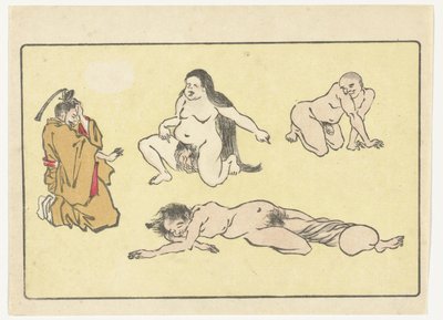 Polvistuva hovimies The Big Tail (sarjan nimi) tekijältä Kawanabe Kyosai