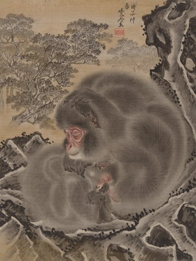 Apinat, maaliskuu 1888. tekijältä Kawanabe Kyosai