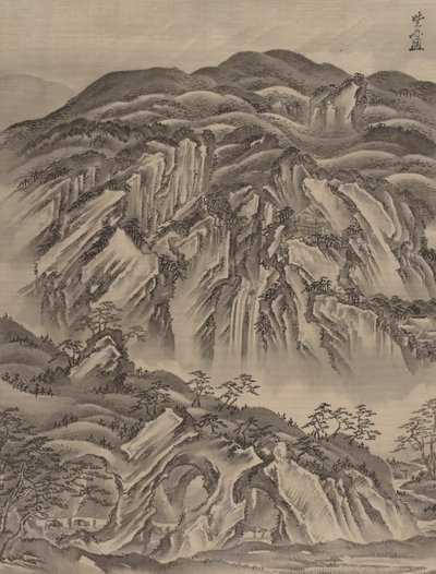 Kalliomaisema, n. 1887. tekijältä Kawanabe Kyosai