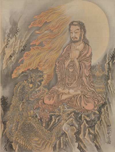 Onko se seesamiihminen valloitusmetsässä g-te henkilökamerassa? 1888. tekijältä Kawanabe Kyosai