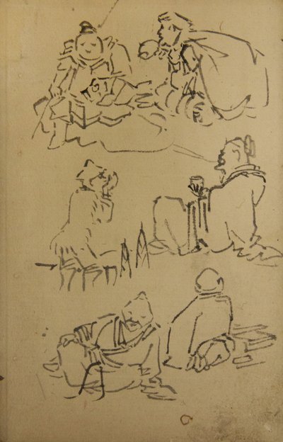 Luonnoksia Itä-Aasian legendaarisista hahmoista, 1800-luvun loppu. tekijältä Kawanabe Kyosai