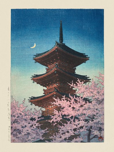 Haru No Yu, Ueno Toshogu (Keväti-ilta Uenon Toshogussa) (1948) tekijältä Kawase Hasui
