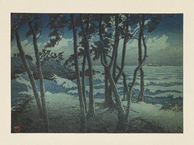 Hinomisaki, Izumo, sarjasta ”Matkamuistoja, kolmas sarja” tekijältä Kawase Hasui