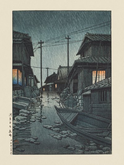 Kawarago No Yau – Yösade Kawaragossa 1947 tekijältä Kawase Hasui