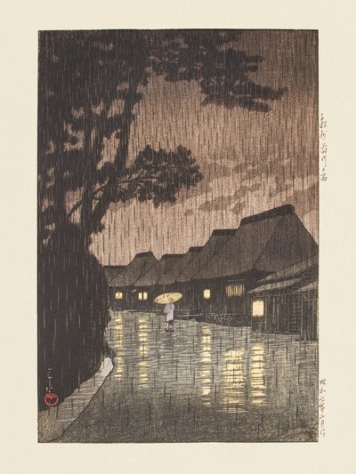 Soshu Maekawa No Ame (Sade Maekawassa, Sagamin maakunnassa) (1932) tekijältä Kawase Hasui