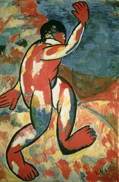 Kylpijä, 1911 (guassi paperille) tekijältä Kazimir Severinovich Malevich