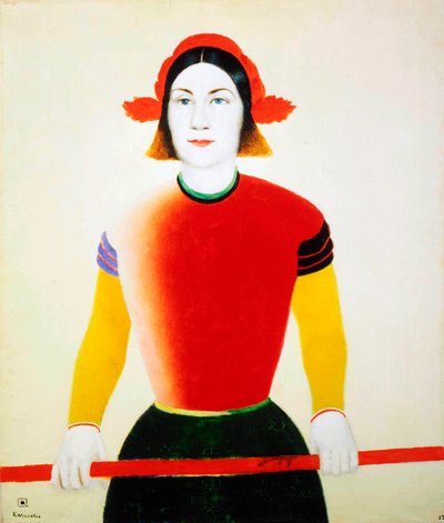 Tyttö punaisella sauvalla, 1932-1933. tekijältä Kazimir Severinovich Malevich