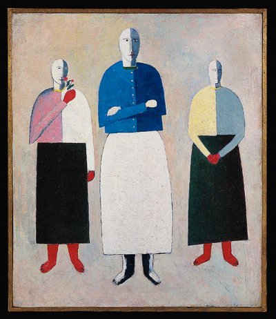 Kompositio La Giocondan kanssa (öljy, lyijykynä ja kollaasi kankaalle) tekijältä Kazimir Severinovich Malevich