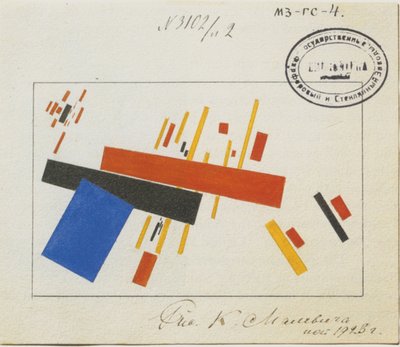 Suunnittelu posliinikoristeluihin tekijältä Kazimir Severinovich Malevich
