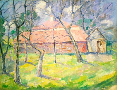 Maisema Kiovan lähellä, 1930. tekijältä Kazimir Severinovich Malevich