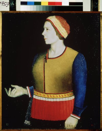 Taiteilijan vaimon muotokuva. Maalaus: Kasimir Severinovich Malevich (Malevich, Malevic) (1878-1935), öljy kankaalle tekijältä Kazimir Severinovich Malevich