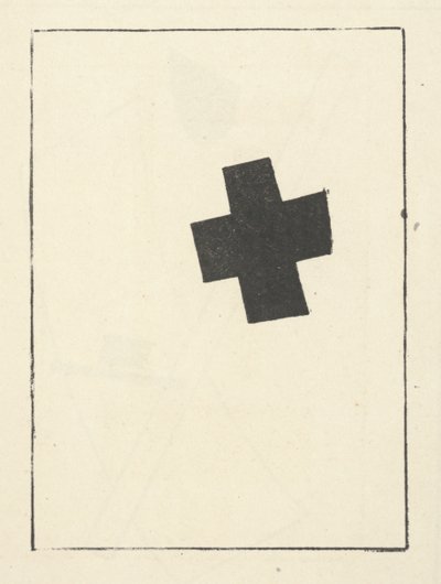 Pieni musta risti, kallistettu teoksesta "Suprematismi: 34 piirrosta". tekijältä Kazimir Severinovich Malevich