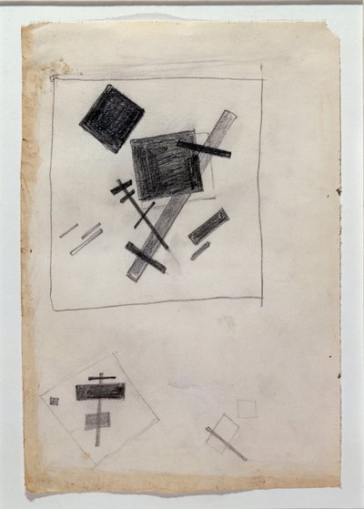 Suprematistinen kokoonpano (piirustus tekijältä Kazimir Severinovich Malevich