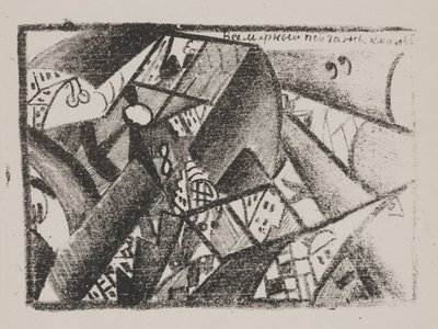 Untitled (Universal Landscape) teoksesta "Poetry of Mayakovsky". tekijältä Kazimir Severinovich Malevich