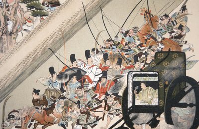 Fujiwara Nobuyorin luostarin keisari Go Shirakawan sieppaus vuonna 1159, noin 1200 tekijältä Keion Keion